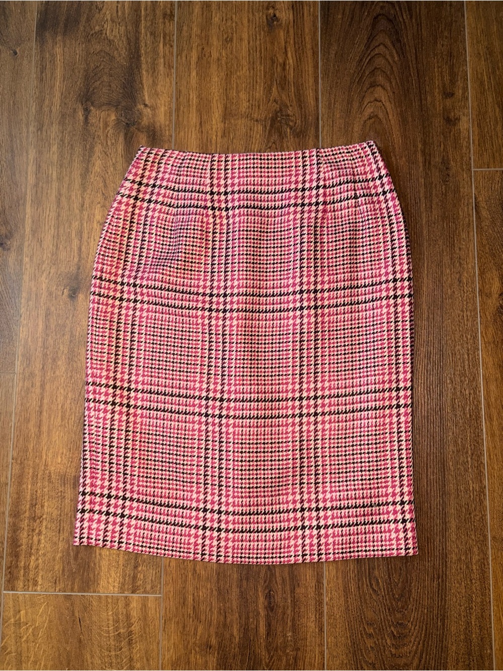 Talbots Pink Plaid Pencil Skirt